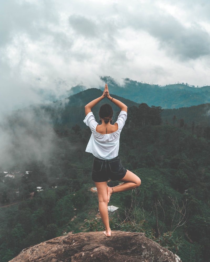 Person in a calm mindful posture during a relaxation routine